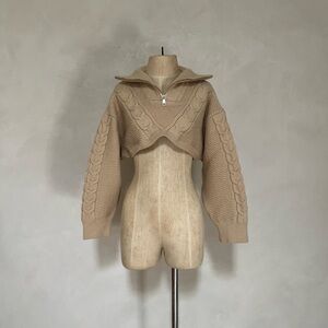 NWOT FREE PEOPLE  Quarter Zip Cable Bolero